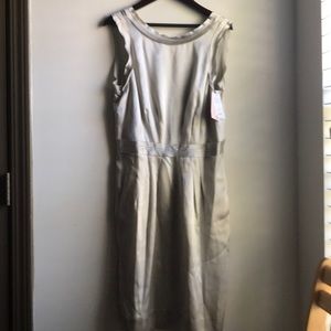 NWT Banana Republic Silver Silk Dress (4P)